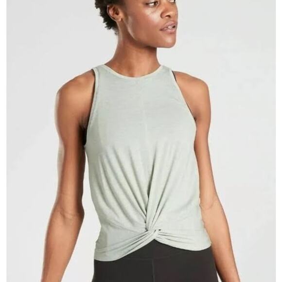 ATHLETA Essence Twist Tank Mint Scoop Back Opal Green Sz M - Picture 1 of 9